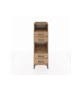 Kronos Dolap 2 Raflı 4 Çekmeceli 44x59x134 Çam-Çam