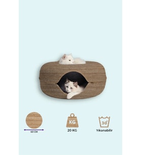 Renkli Desenli Kedi Tüneli ve Yatağı, Eğlenceli Kedi Oyuncağı