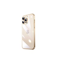 Apple iPhone 14 Pro Uyumlu Kılıf Sert PC Renkli Çerçeveli Zore Riksos Kapak (Gold)
