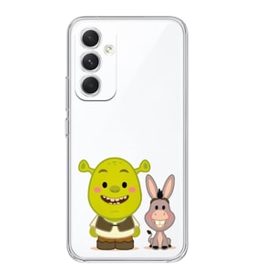 Samsung Galaxy A35 Uyumlu Shrek ve Eşek Tasarımlı Şeffaf Telefon Kılıfı