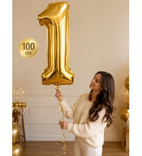 1 MT Gold Rakam Balon Helyumsuz Paketli Kargo Gönderimi