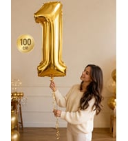 1 MT Gold Rakam Balon Helyumsuz Paketli Kargo Gönderimi