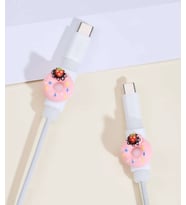 Açık Pembe Çilekli Donut Kablo Koruyucu