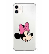 Apple iPhone 11 Uyumlu Kamera Korumalı Tıpalı Kapak Minnie Mouse TasarımlıŞeffaf Kılıf