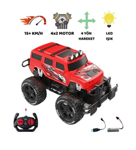 Uzaktan Kumandalı Şarjlı Off - Road Aracı U/K 1/12 - Kırmızı