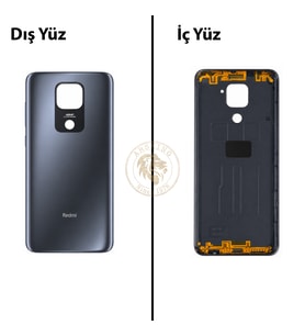 Xiaomi Redmi Note 9 Gece Yarısı Grisi Arka Pil Kapağı Batarya Kapağı Lazer Kesim Back Cover