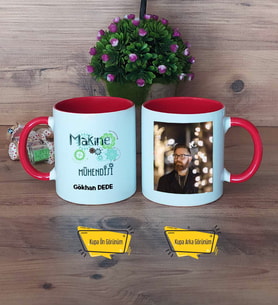 Makine Mühendisi Kupa Bardak Kırmızı Fotoğraflı Mühendisler Günü Hediyesi