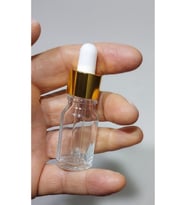 10 Cc Cam Damlalıklı şeffaf Şişe [10 Cc=10ml X 10 Adet] / Ecza Şişesi / Dropper şişe gold renk (Standart)