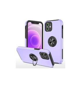 Apple İphone 12 Mini Kılıf Elit Yüzüklü Kapak - Mor