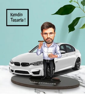 Kendin Tasarla  Araba Tasarımlı Karikatür Biblo
