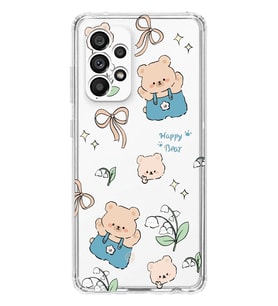 Samsung Galaxy A23 Uyumlu Happy Bears Tasarımlı Şeffaf Telefon Kılıfı