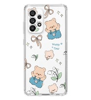 Samsung Galaxy A23 Uyumlu Happy Bears Tasarımlı Şeffaf Telefon Kılıfı