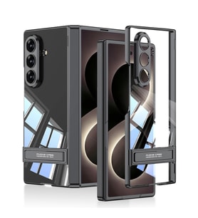 Galaxy Z Fold 8 Ultra Kılıf Kamera Korumalı Şeffaf Tasarımlı Zore Lego Standlı Kapak