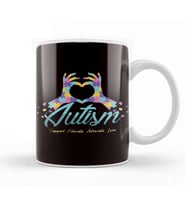 Autism Awareness Heart Puzzle Autistic Ribbon Special Needs Kupa Bardak Porselen