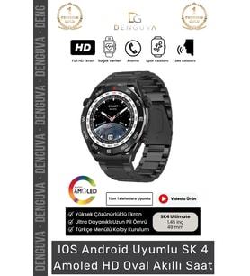 Yeni Nesil SK4 Ultimate Amoled HD Oval Ekran Spor Sağlık Sensörlü IOS Android Uyumlu Akıllı Saat