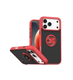 iPhone 17 Pro Montreal Yüzüklü Silikon Kapak - Kırmızı