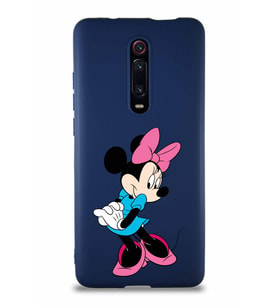Xiaomi Redmi K20 Soft Premier Kapak Minnie Mouse-F Tasarımlı Silikon Kılıf - Lacivert (Şeffaf)