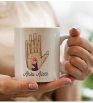 BK Gift Kişiye Özel İsimli Aile ve Pati Beyaz Kupa Bardak -3, Anneye Hediye, Yeni Doğum Hediye