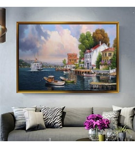Altın Çerçeveli dekoratif tablo l185 (Gold)