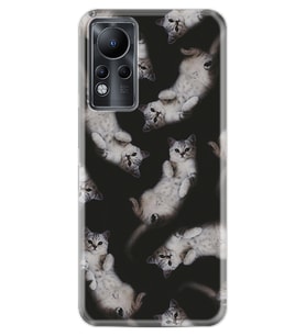 INFINIX Note 11 Pro Note 10 Hot 9 Play Kılıf Desemli Silikon Sevimli Kedicikler 1785