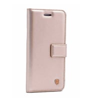 Samsung Galaxy J7 Duo Uyumlu Kılıf Zore New Delüxe Kapaklı Standlı Kılıf (Gold)