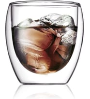 Yeni Tasarım Su Bardağı Çift Cidarlı 200 ml Şeffaf Cam Bardak 1 Adet - 2771
