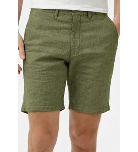 Lacoste Men's Slim Fit Bermuda Shorts Erkek Dar Kesim Keten Bermuda Şort Yeşil