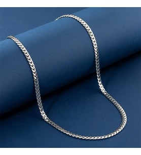 Gümüş Pazarım 5 mm Balık Sırtı Erkek Çelik Zincir (Gri)