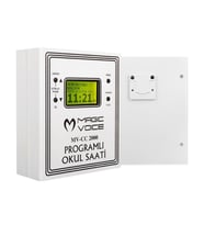 Magicvoice MV-CC2000 USB Duvar Tipi Programlı 20 Adet MP3 Formatı Zil / İstiklal Marşlı Akıllı Dijital Okul Saati (Çan Takılabilir)
