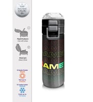 Coral High 500 ml Paslanmaz Çelik Okul Termosu/Suluk/Matara - Erkek Çocuk - Siyah Gri Gamer Desenli - Sızdırma Yapmaz