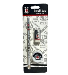 Tmn Beşiktaş Kırtasiye Seti Kalemtraş+Silgi Lisanslı