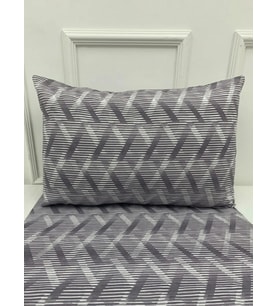 NİVEMESHOME MOR ÇİZGİLİ DESEN 2 Lİ YASTIK KILIFI KAPAKLI 50X70