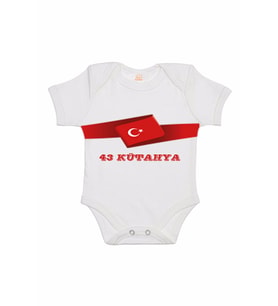 Türk Bayrağı Ve 43 Kütahya Baskılı Çıt Çıtlı Body&zıbın