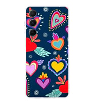 PrintiFy Samsung Galaxy A54 ile Uyumlu Retro Color 3  Kamera Korumalı Şeffaf  Kılıf
