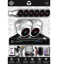 TURKNO 8 Kameralı Galia 2 İç Kamera Set 250 GB HDD Full HD Gece Görüşlü Güvenlik Kamerası Sistemi