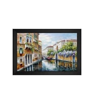 Manzara Temalı Kanvas Tablo 50 x 70 cm Siyah Çerçeve