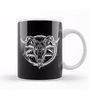 Baphomet Satanic Pentagram Symbol Kupa Bardak Porselen
