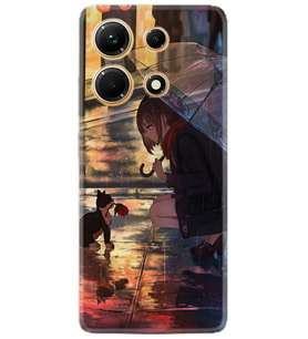 Infınix Note 30 Kılıf Silikon Desen Özel Seri Kız ve Kedi 1762