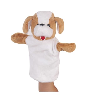 Kukla Köpek Peluş 28 cm (Beyaz)
