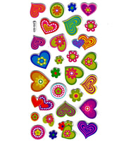 Sticker Kabartmalı Stiker Defter, Planlayıcı Etiket (Ldg023)-17x9 cm- Desenli Kalp