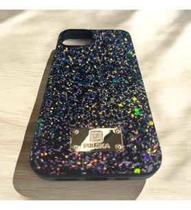 iPhone 13/14  Parlak Lüx Simli İç Kısmı kadife kumaşlı Telefon Kılıfı (Mor)