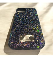 iPhone 13/14  Parlak Lüx Simli İç Kısmı kadife kumaşlı Telefon Kılıfı (Mor)
