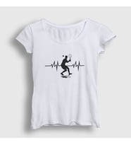 Presmono Kadın Beyaz Heartbeat Spor Tennis Tenis T-Shirt 334447tt (Beyaz)