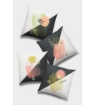 Füme Geometrik Çift Taraflı 4'lü Set Kırlent Kılıfı 4KR035
