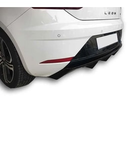Seat Leon Uyumlu (2017-2019) Kapalı Arka Tampon Eki - Difüzör (Plastik)