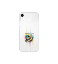 iPhone XR ile uyumlu Splash arı tasarımlı şeffaf silikon kılıf