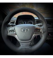 DİKİŞLİ DİREKSİYON KILIFI İTHAL SİYAH DERİ SİYAH DİKİŞLİ HYUNDAİ ELENTRA İÇİN