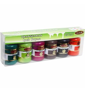 Kumaş Boyası İpek Boyası Boya Seti 50ml Boya Artebella Transparan İpek Boyası ABSTİ002 50 ml 6'Lı Set - 2 (Karışık)