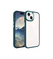 Apple iPhone 15 Plus Uyumlu Kılıf Zore Krom Kapak (Koyu Yeşil)