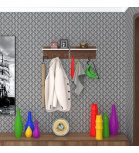 Kenzlife elbise askılığı karayemiş2 cvz 26*076*12 vestiyer portmanto askı askılık 8 adet askı (Karışık)